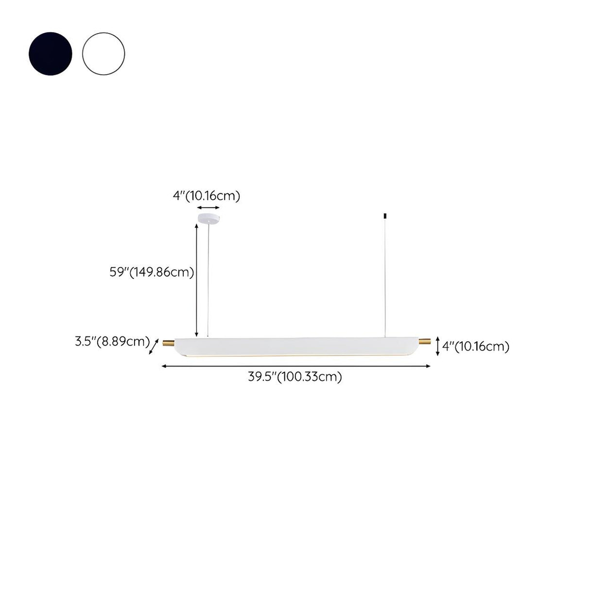 Modern Black Slim Linear LED Island Pendant Light 