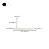 Modern Black Slim Linear LED Island Pendant Light #size
