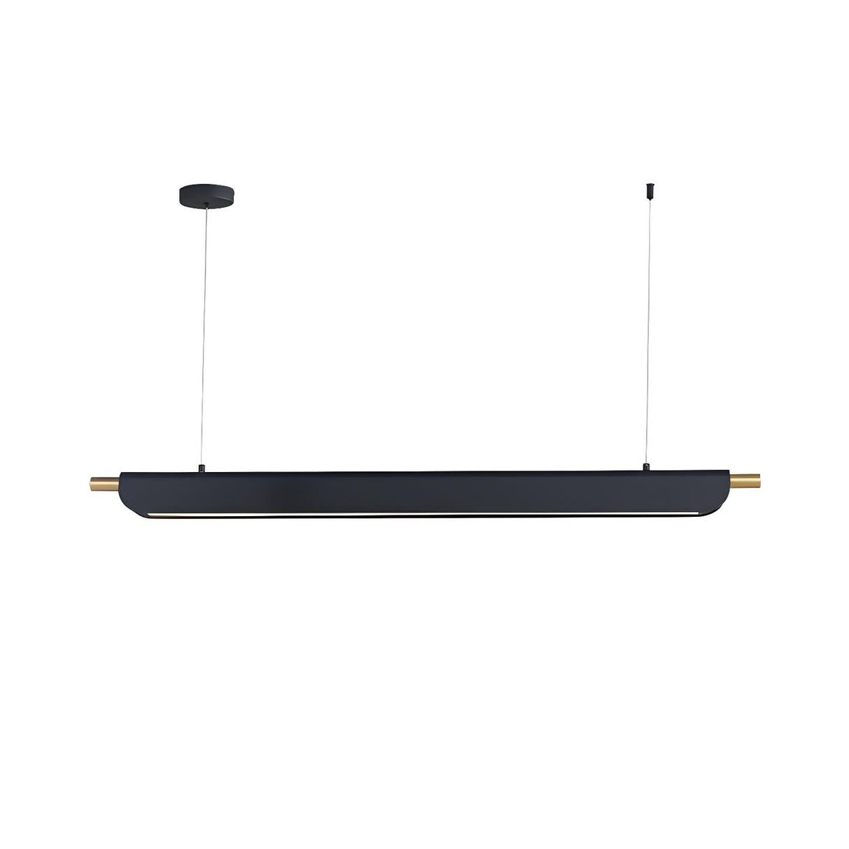 Modern Black Slim Linear LED Island Pendant Light Image - 5