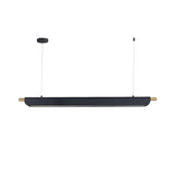 Modern Black Slim Linear LED Island Pendant Light Image - 5