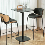 Modern Black Square Bistro Counter Heigth Bar Table Image - 1