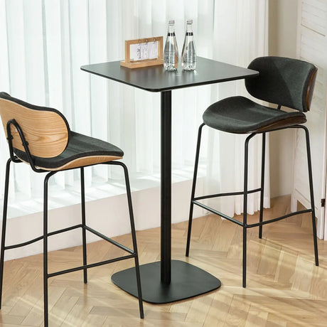 Modern Black Square Bistro Counter Heigth Bar Table Image - 1