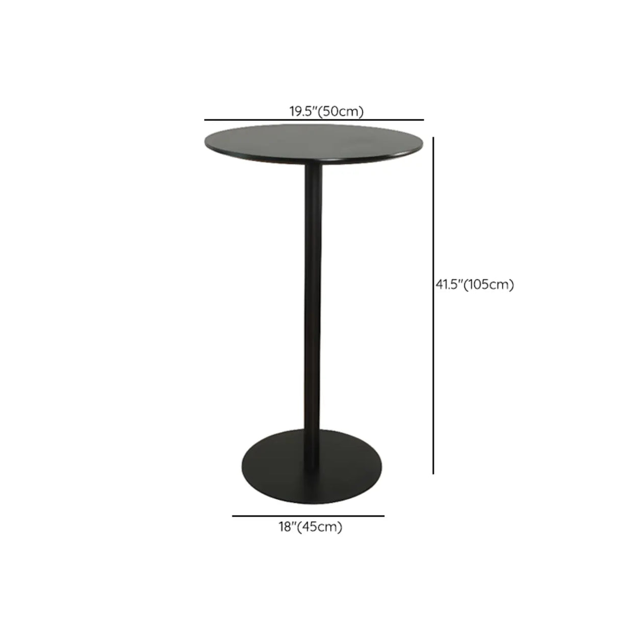 Modern Black Square Bistro Counter Heigth Bar Table Image - 17