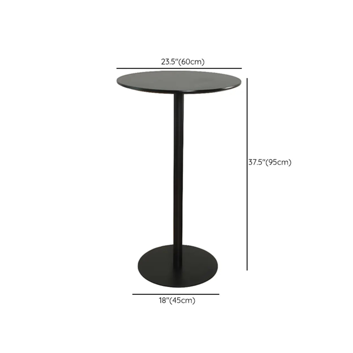 Modern Black Square Bistro Counter Heigth Bar Table Image - 19