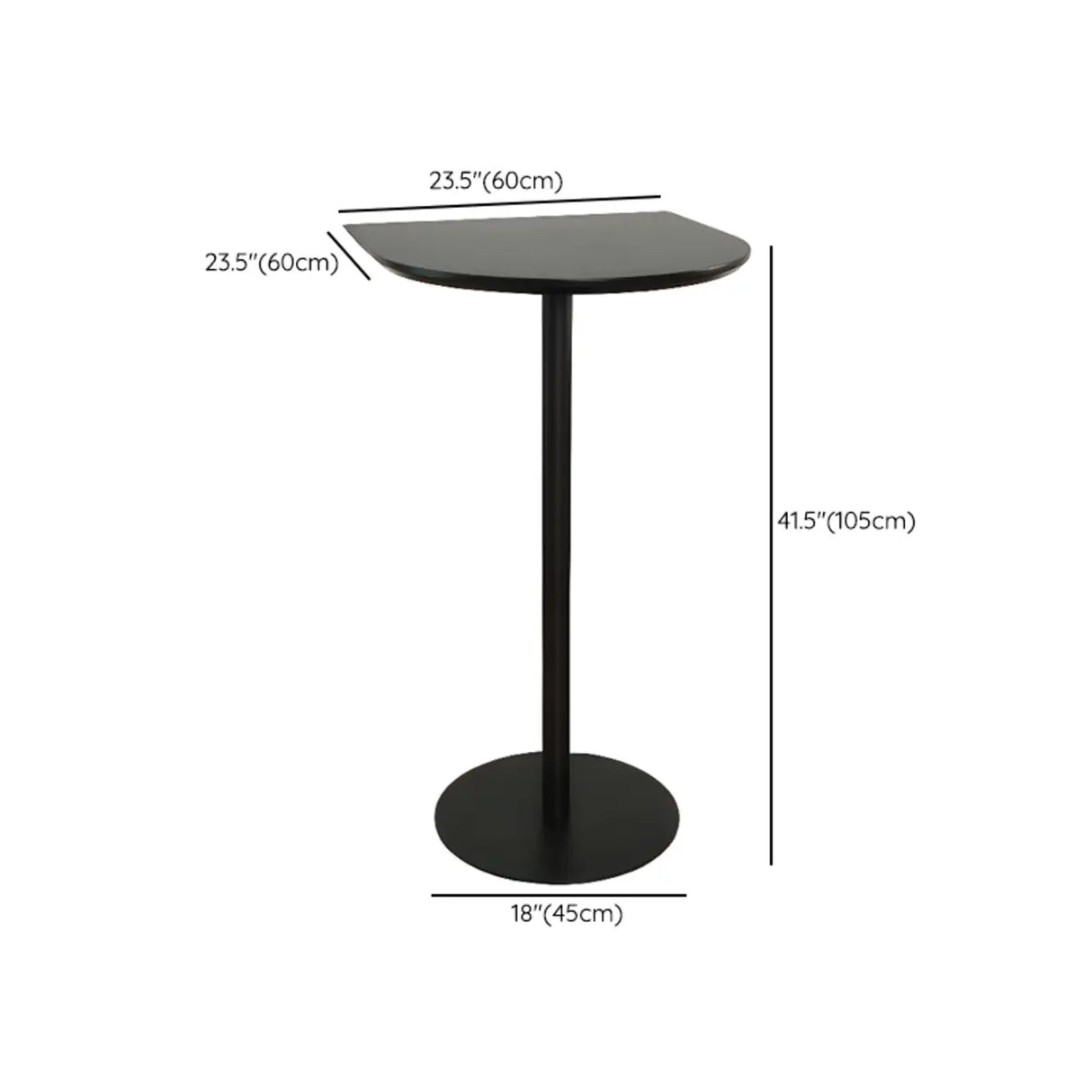 Modern Black Square Bistro Counter Heigth Bar Table Image - 24