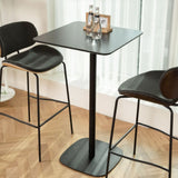 Modern Black Square Bistro Counter Heigth Bar Table Image - 6