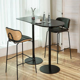 Modern Black Square Bistro Counter Heigth Bar Table Image - 8