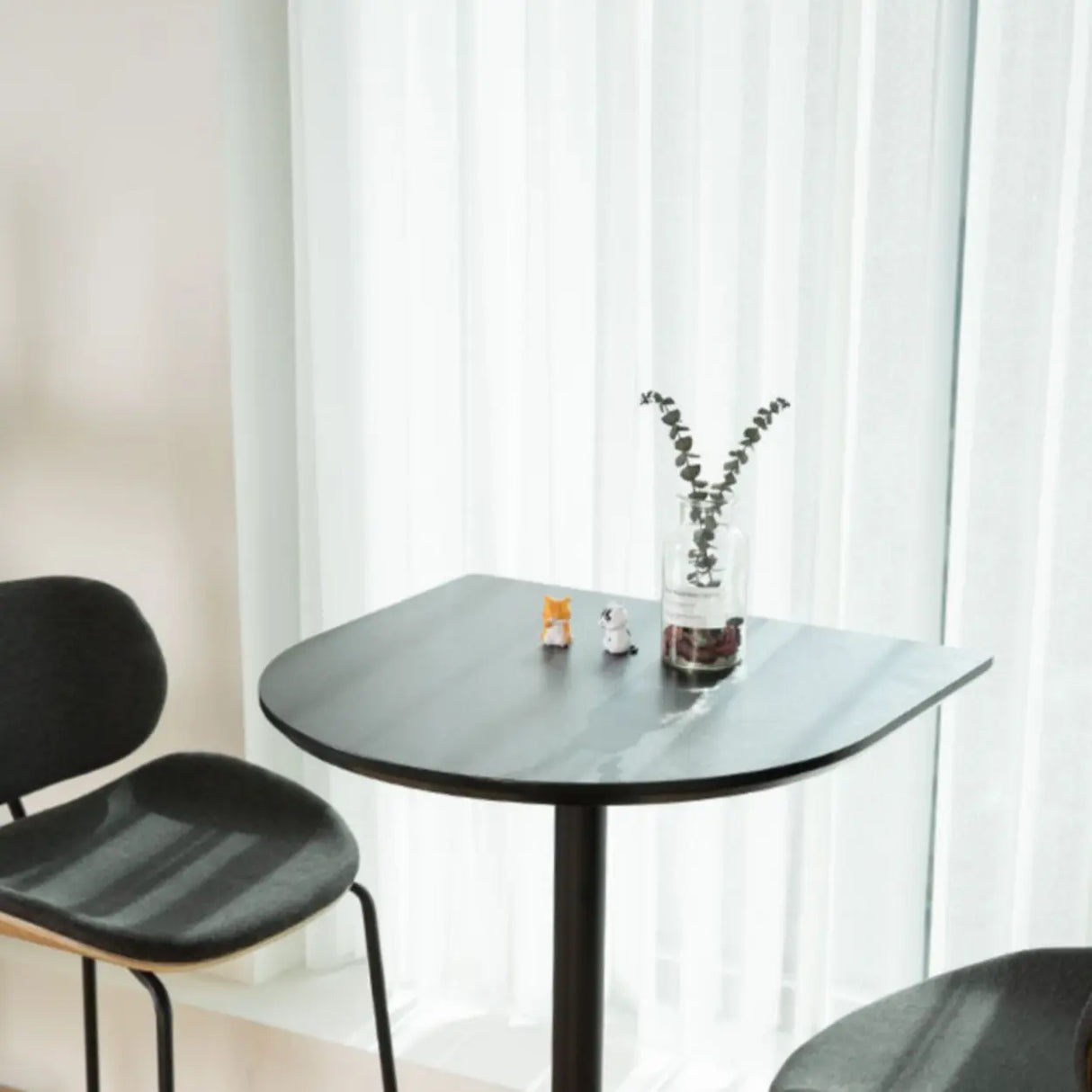 Modern Black Square Bistro Counter Heigth Bar Table Image - 9