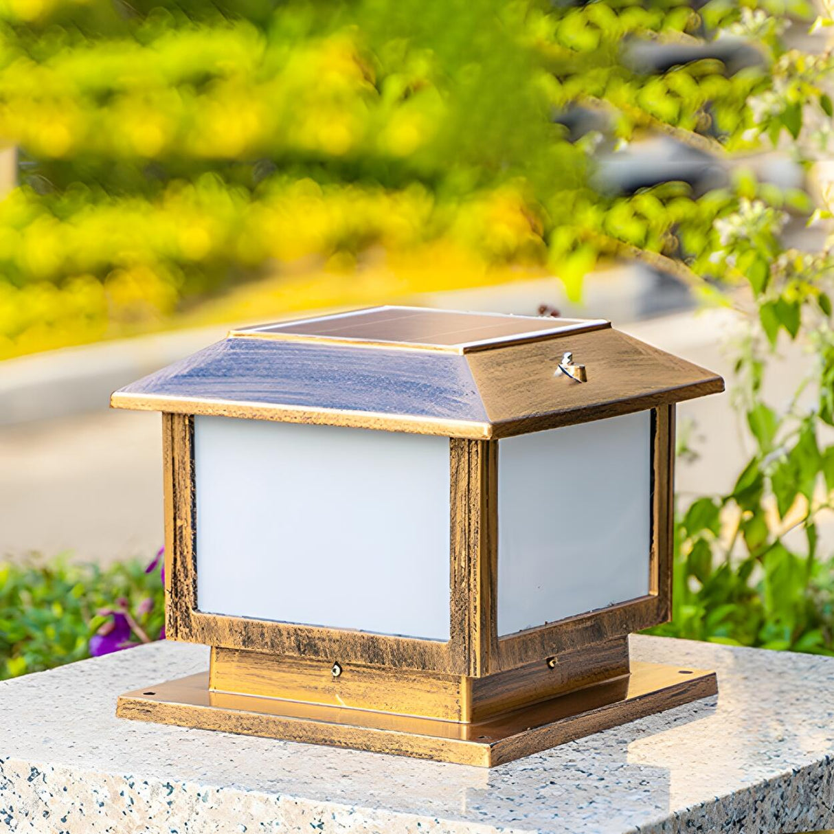 Modern Black Square LED Metal Outdoor Table Lamp  Image - 8
