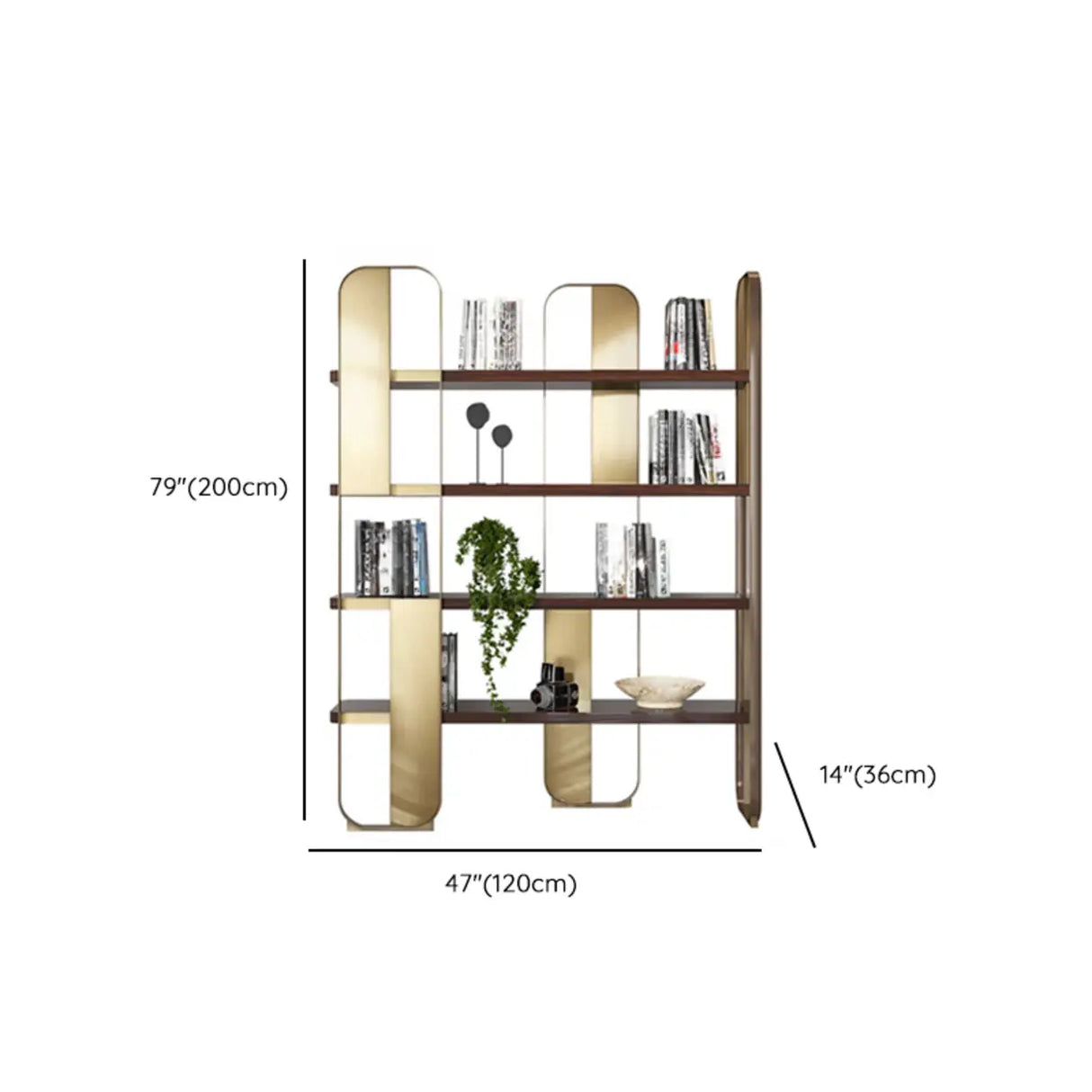 Modern Black Stainless Steel Open Etagere Bookcase Image - 13