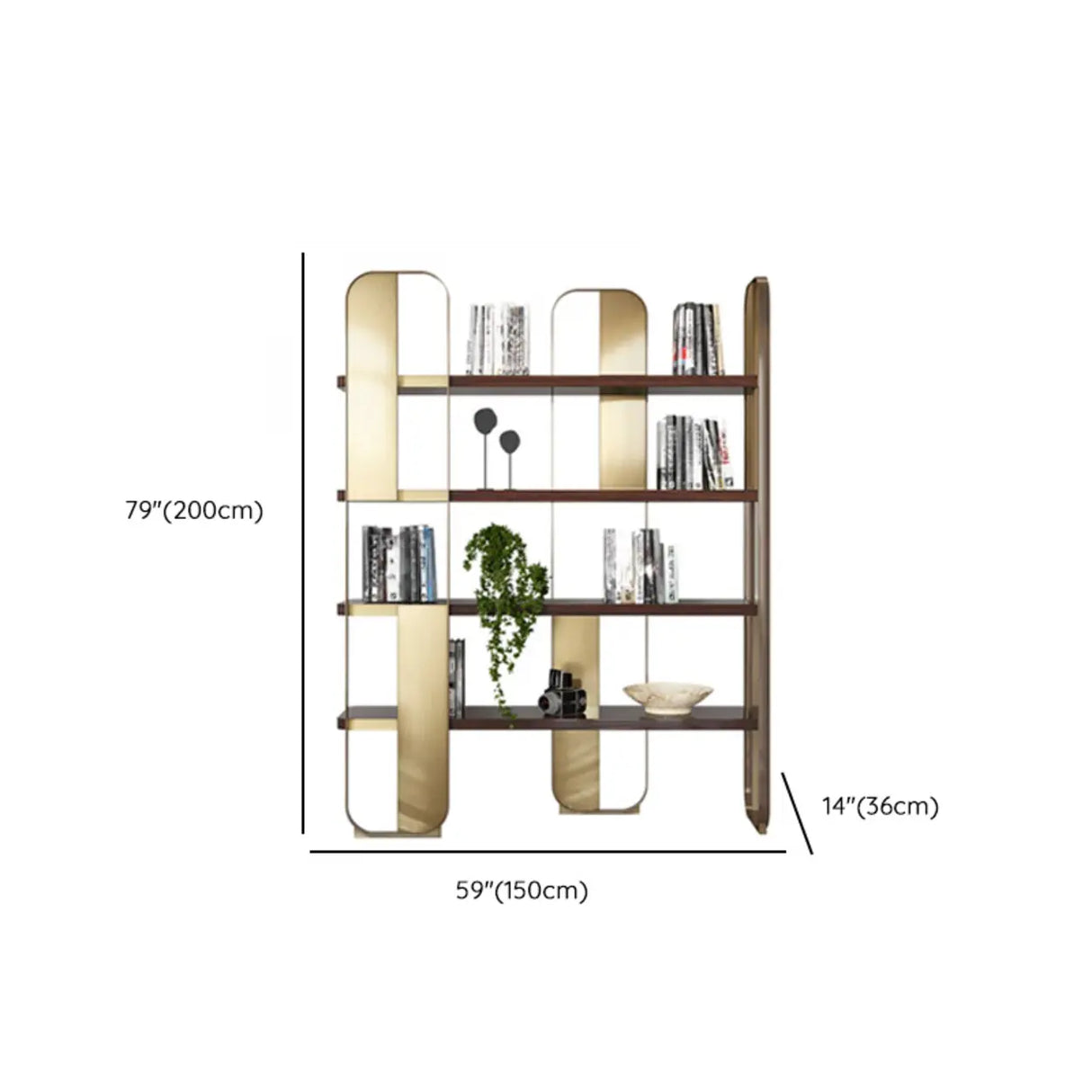 Modern Black Stainless Steel Open Etagere Bookcase Image - 14