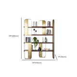 Modern Black Stainless Steel Open Etagere Bookcase Image - 14