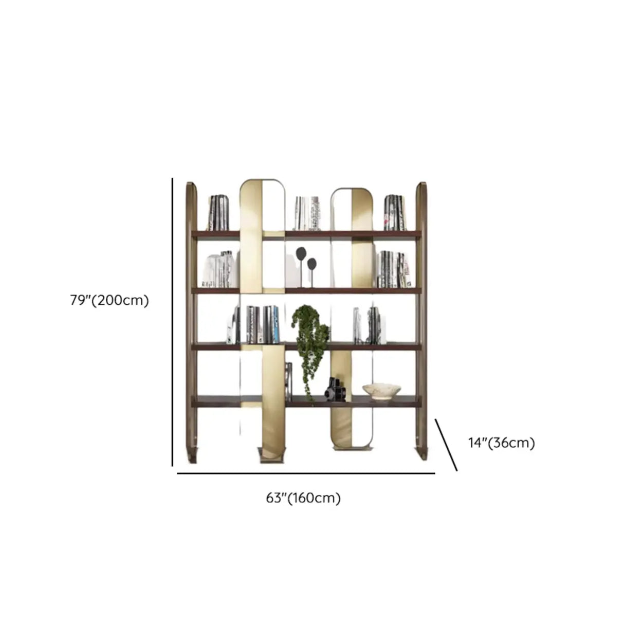 Modern Black Stainless Steel Open Etagere Bookcase Image - 15