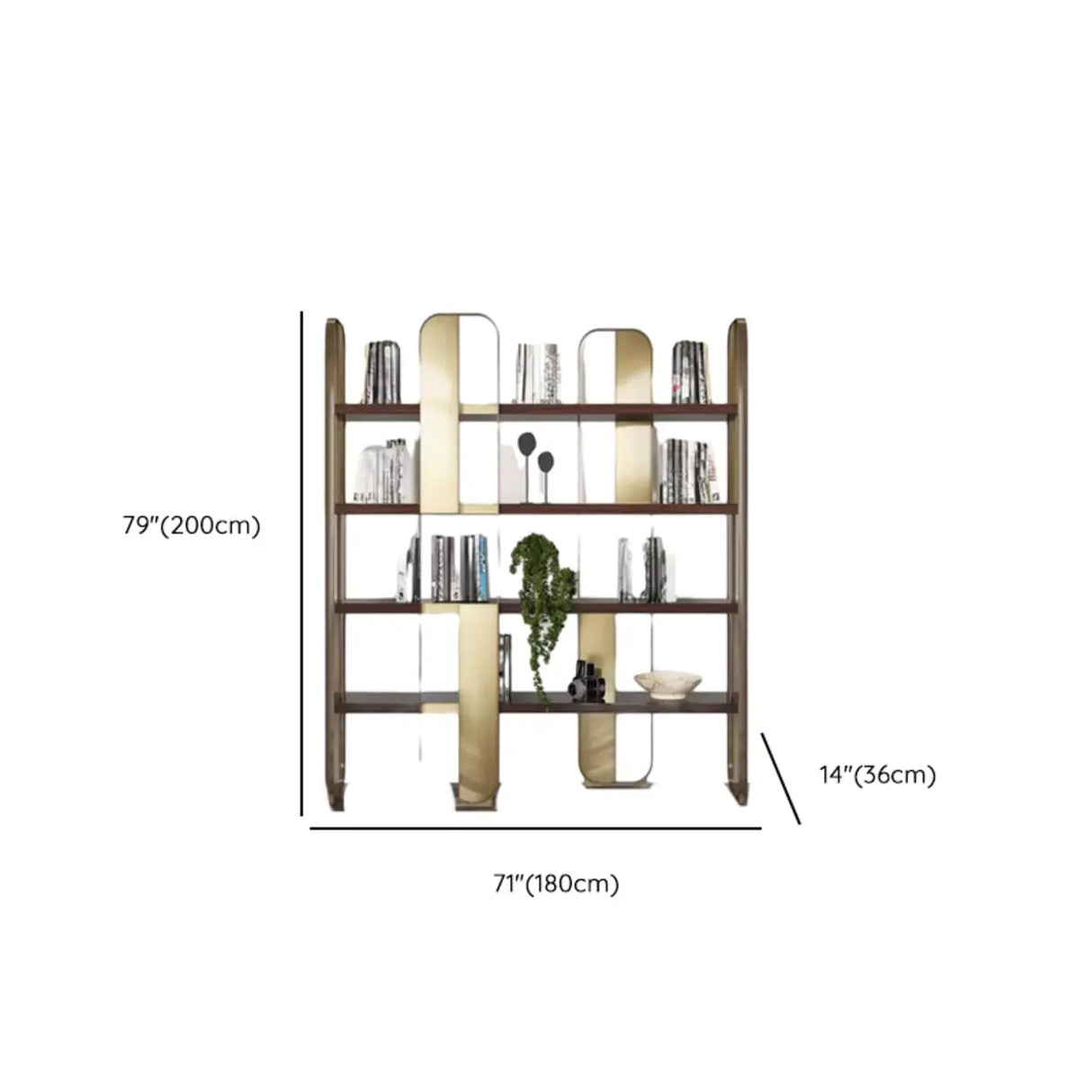 Modern Black Stainless Steel Open Etagere Bookcase Image - 16