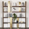 Modern Black Stainless Steel Open Etagere Bookcase Image - 3
