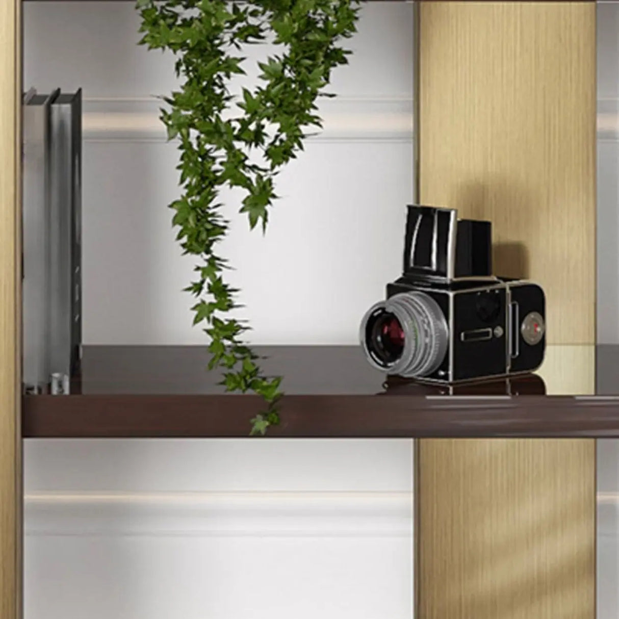 Modern Black Stainless Steel Open Etagere Bookcase Image - 9
