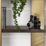 Modern Black Stainless Steel Open Etagere Bookcase Image - 9