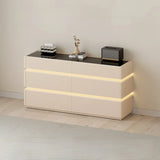 Modern Black TV Stand with LED Lighting and Drawers Image - 20