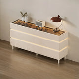 Modern Black TV Stand with LED Lighting and Drawers Image - 26