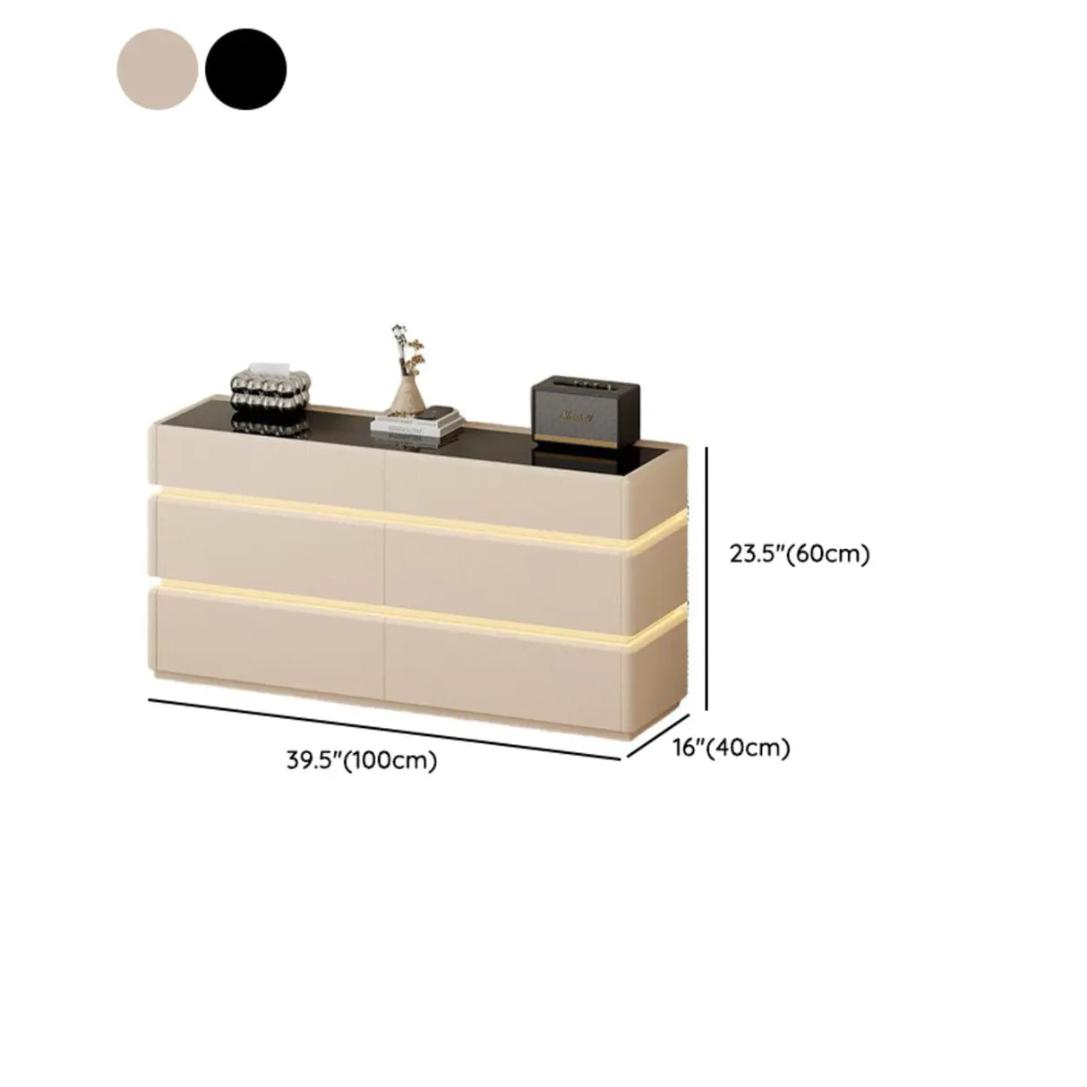 Modern Black TV Stand with LED Lighting and Drawers Image - 29