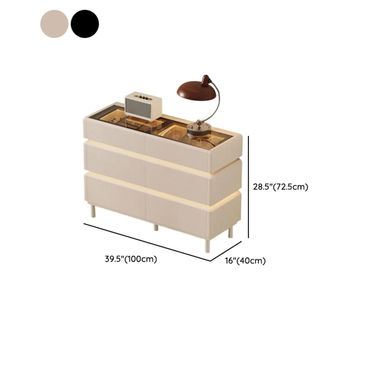 Modern Black TV Stand with LED Lighting and Drawers Image - 33
