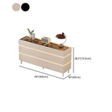 Modern Black TV Stand with LED Lighting and Drawers Image - 35
