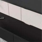 Modern Black Wood Rectangle TV Stand with Drawers Image - 13