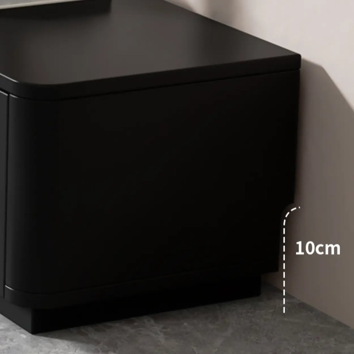 Modern Black Wood Rectangle TV Stand with Drawers Image - 14