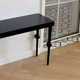 Modern Black Wood Rectangular Console Table with Legs Image - 7