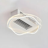 Modern Bladeless Geometric LED Ceiling Fan with Light Image - 11