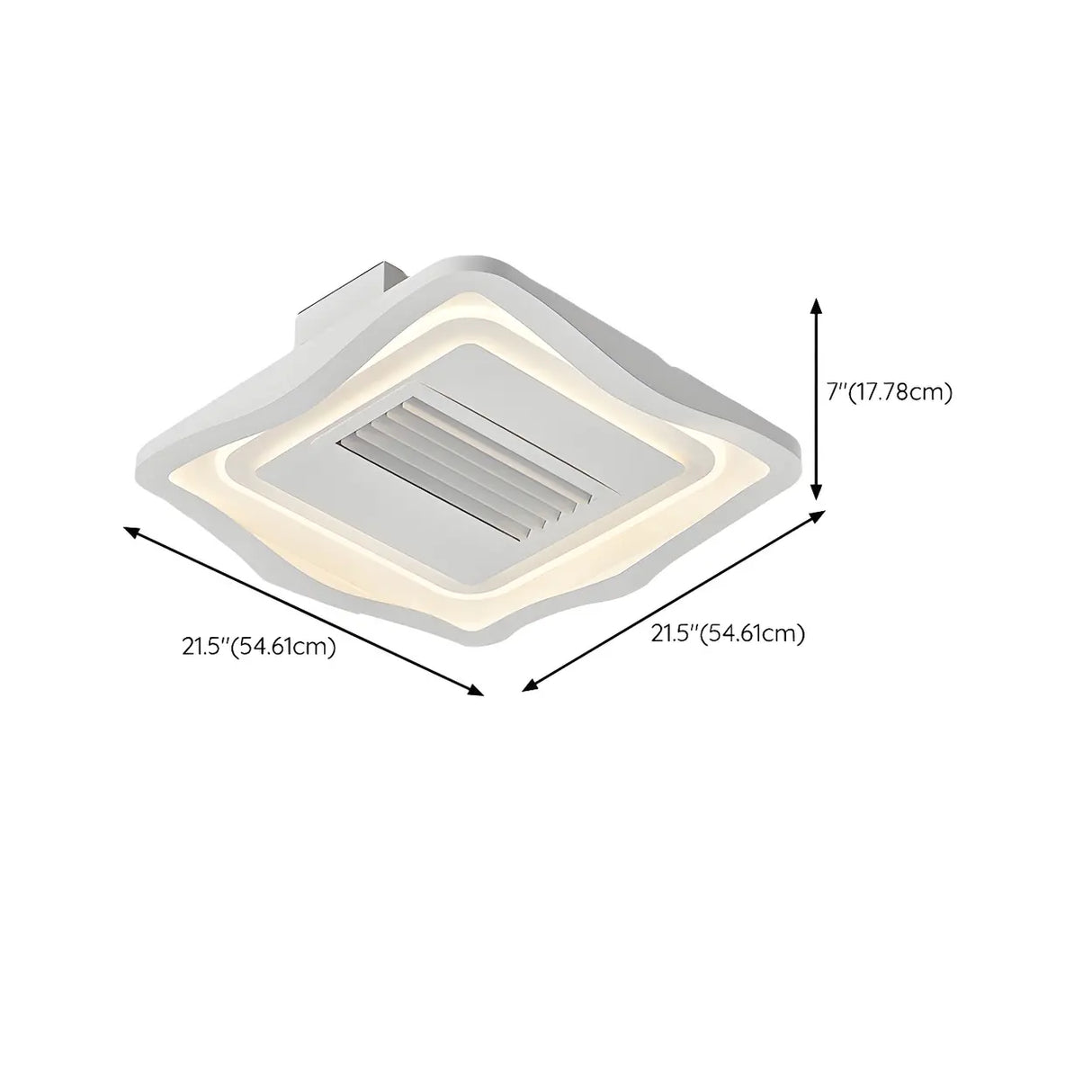 Modern Bladeless Geometric LED Ceiling Fan with Light Image - 19