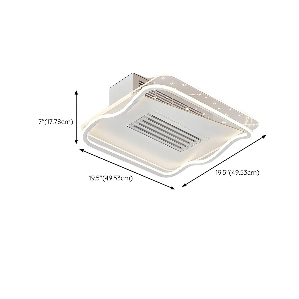 Modern Bladeless Geometric LED Ceiling Fan with Light Image - 23