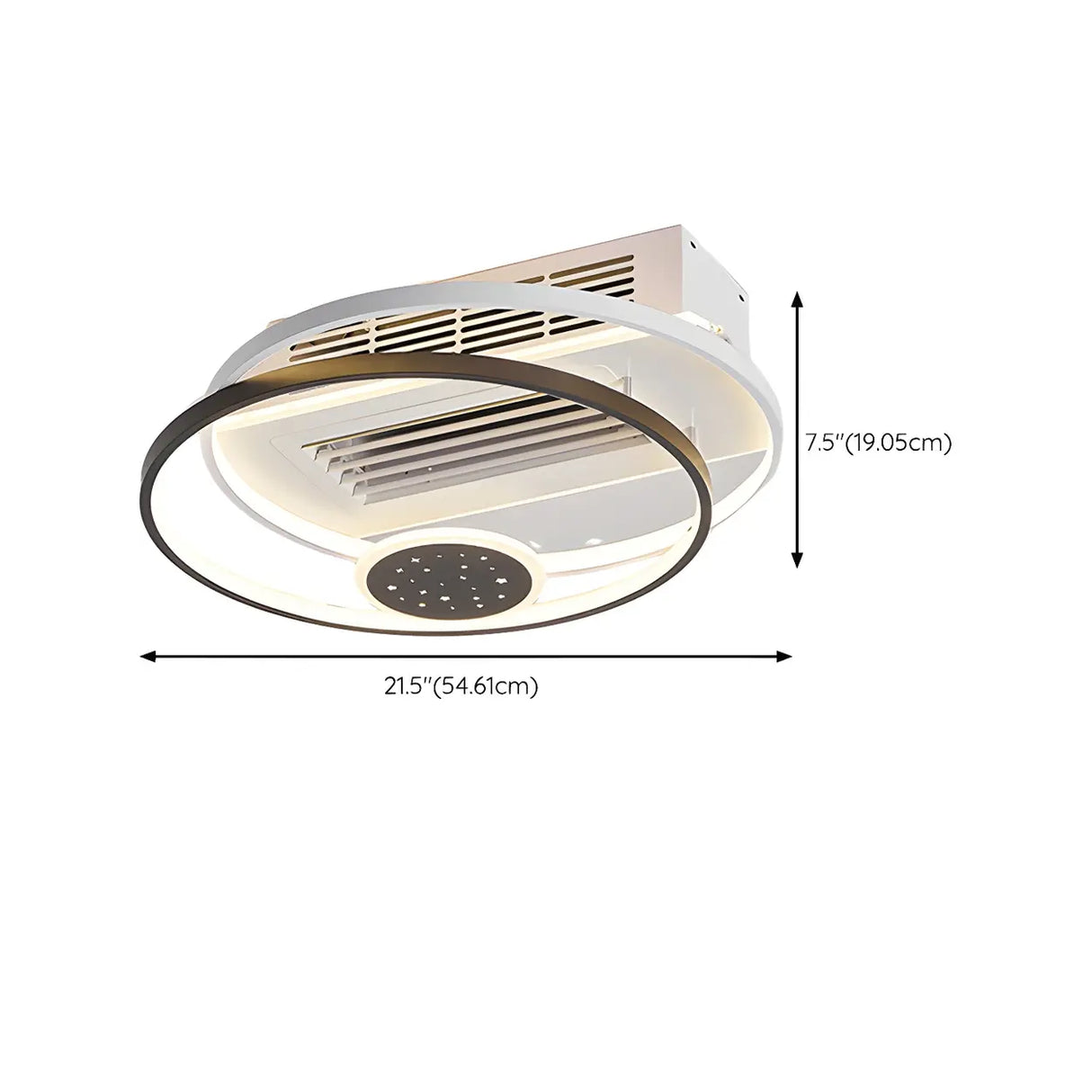 Modern Bladeless Geometric LED Ceiling Fan with Light Image - 26