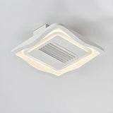 Modern Bladeless Geometric LED Ceiling Fan with Light Image - 6