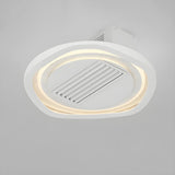 Modern Bladeless Geometric LED Ceiling Fan with Light Image - 7