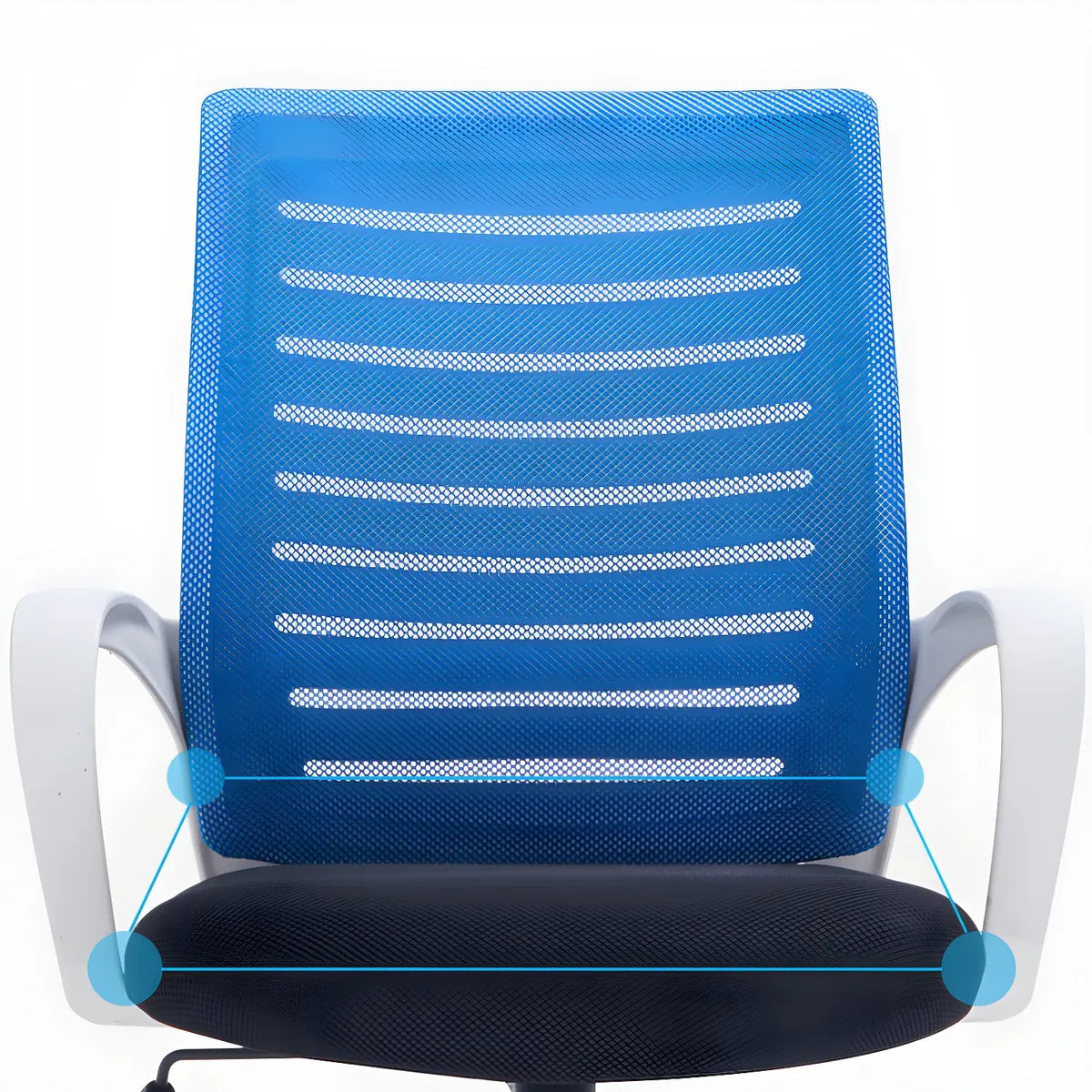 Modern Blue Ergonomic Adjustable Swivel Mesh Office Chair Image - 11