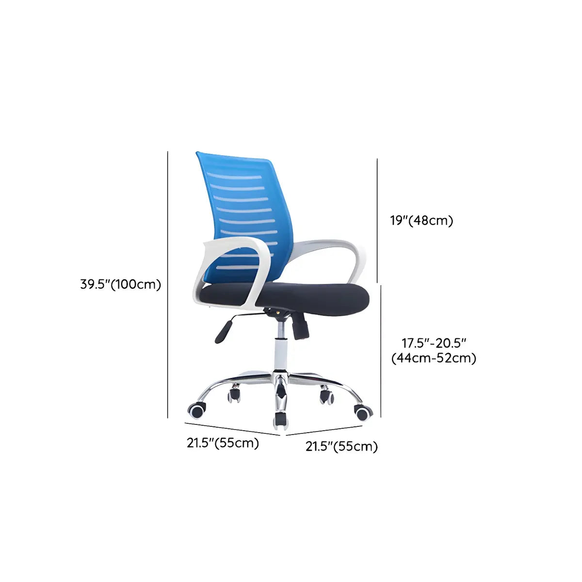 Modern Blue Ergonomic Adjustable Swivel Mesh Office Chair 