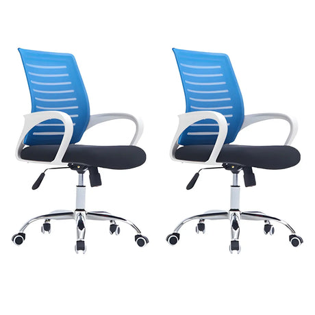 Modern Blue Ergonomic Adjustable Swivel Mesh Office Chair Image - 2