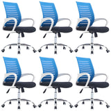 Modern Blue Ergonomic Adjustable Swivel Mesh Office Chair Image - 5