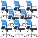 Modern Blue Ergonomic Adjustable Swivel Mesh Office Chair Image - 7