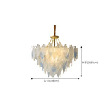 Modern Blue Leaf Glass Chandelier for Living Room Image - 15