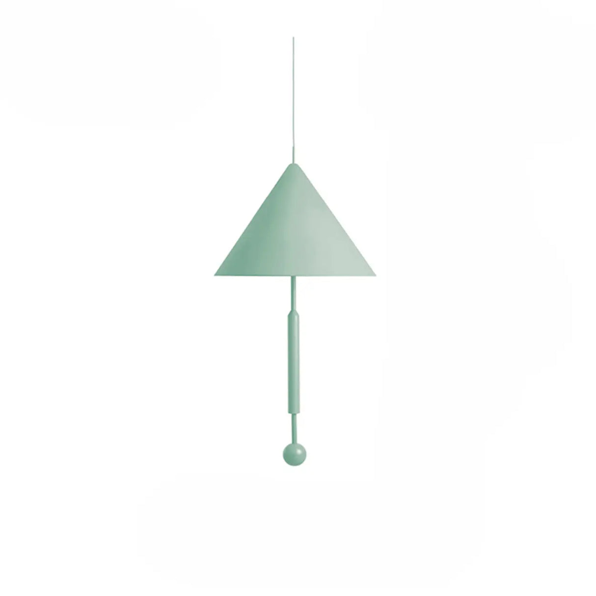 Modern Blue Metal Cone Geometric Bedroom Pendant Light Image - 4