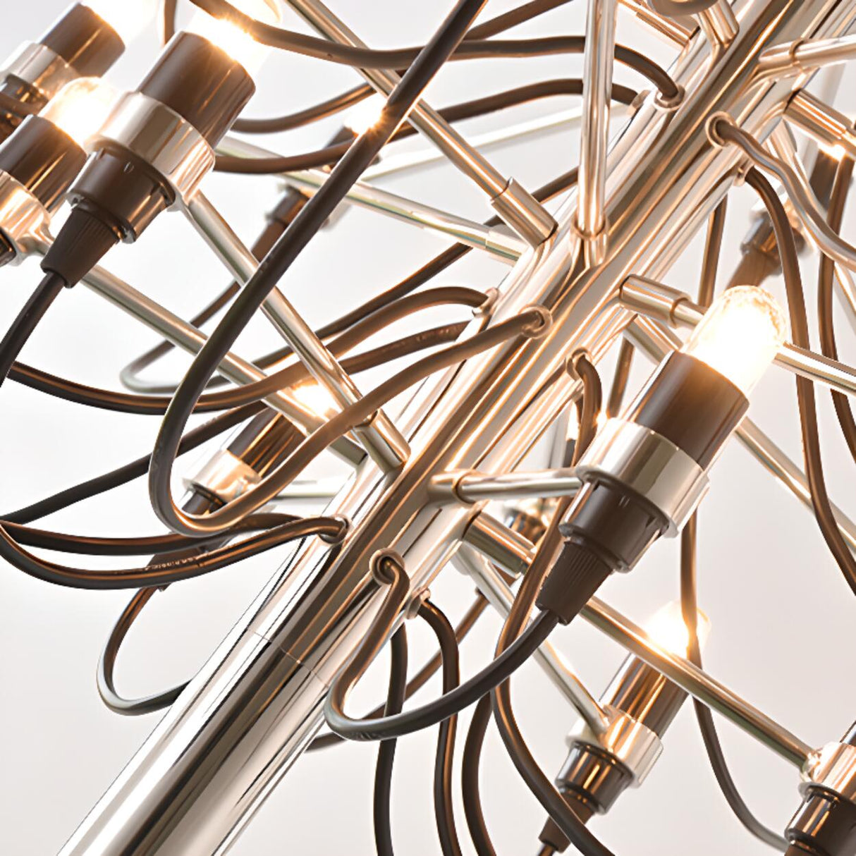 Modern Branching Metal Linear Chandelier Adjustable Height Image - 15