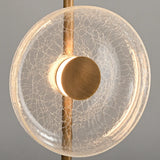 Modern Brass 3 Glass Round Disc Lights Foot Switch Floor Lamp Image - 10
