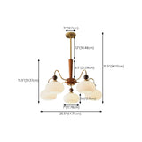 Modern Brass Finish Opal Glass Modern Chandelier Image - 16