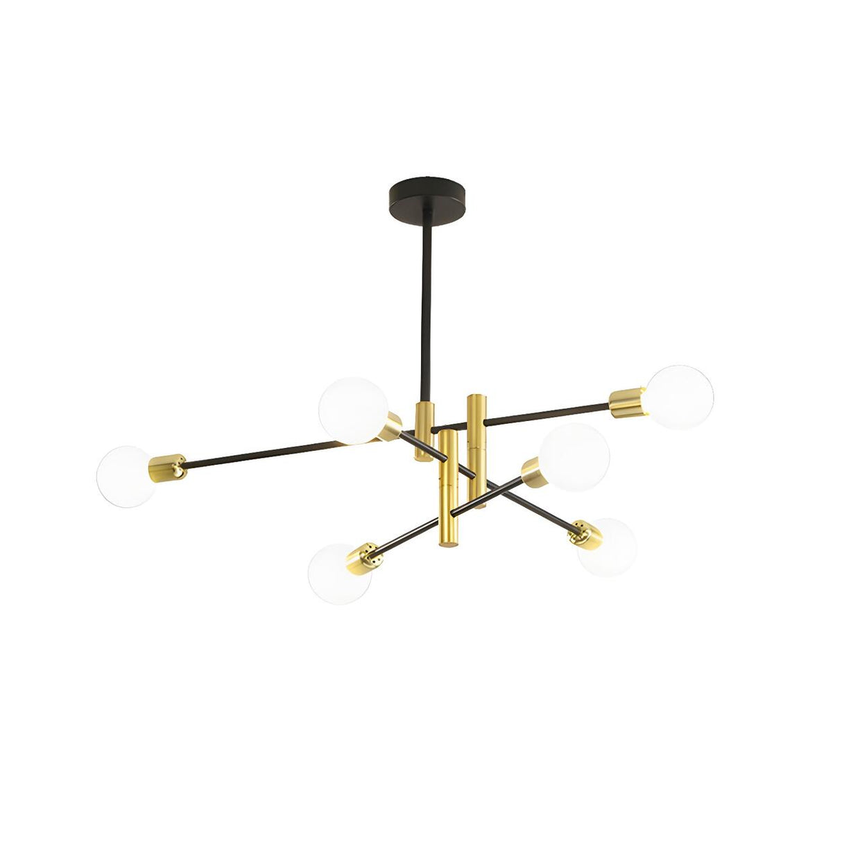 Modern Brass Sputnik Glass Globe Pendant Chandelier Image - 10