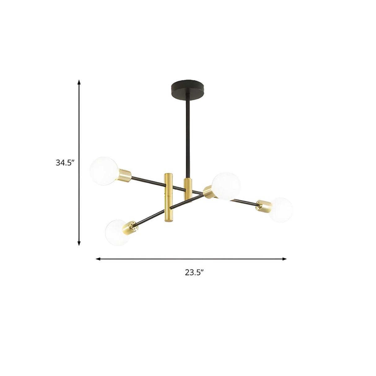 Modern Brass Sputnik Glass Globe Pendant Chandelier 