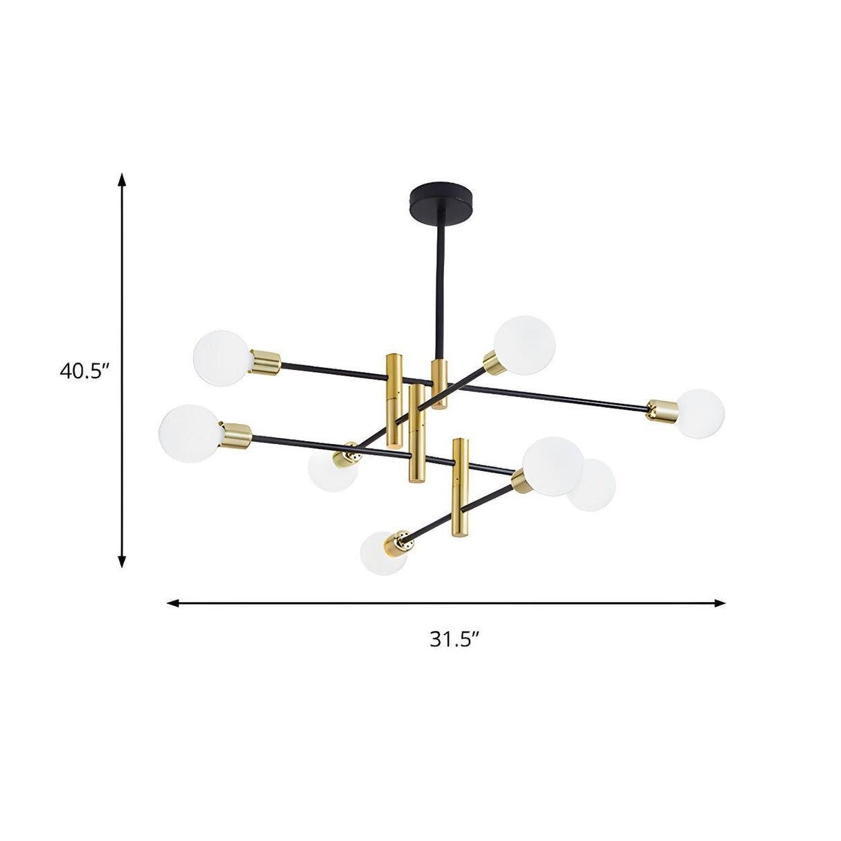 Modern Brass Sputnik Glass Globe Pendant Chandelier Image - 12