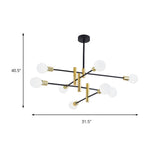 Modern Brass Sputnik Glass Globe Pendant Chandelier Image - 12