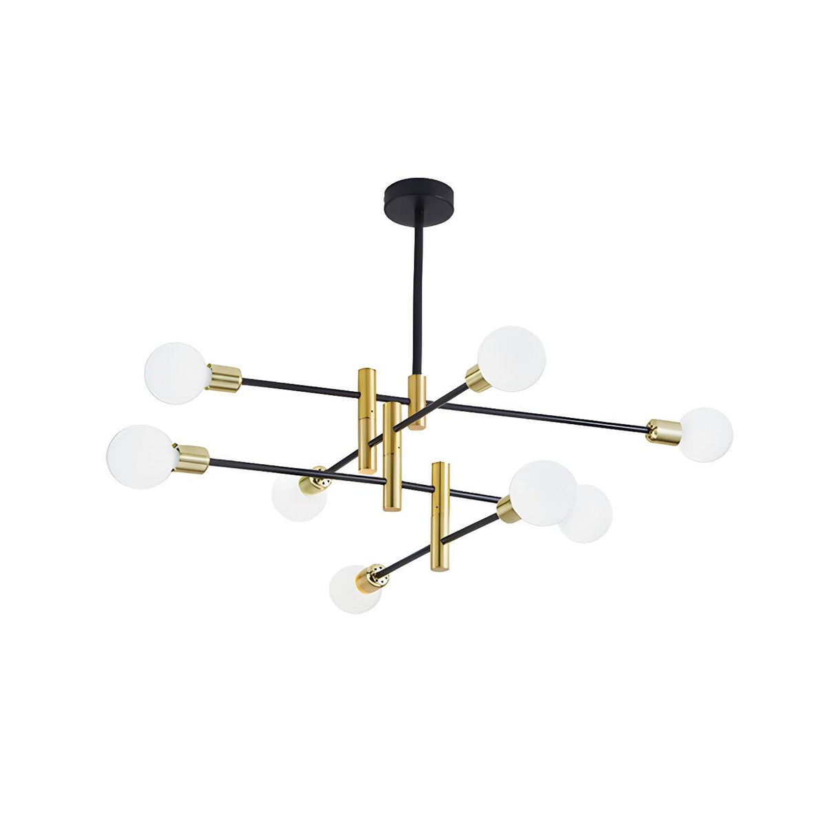 Modern Brass Sputnik Glass Globe Pendant Chandelier Image - 3